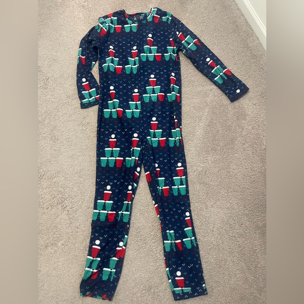 Men’s American Rag Beer Pong Christmas Onesie